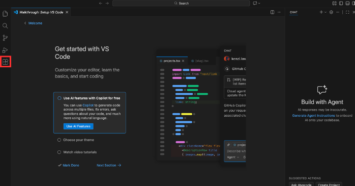 拡張機能の追加をクリック